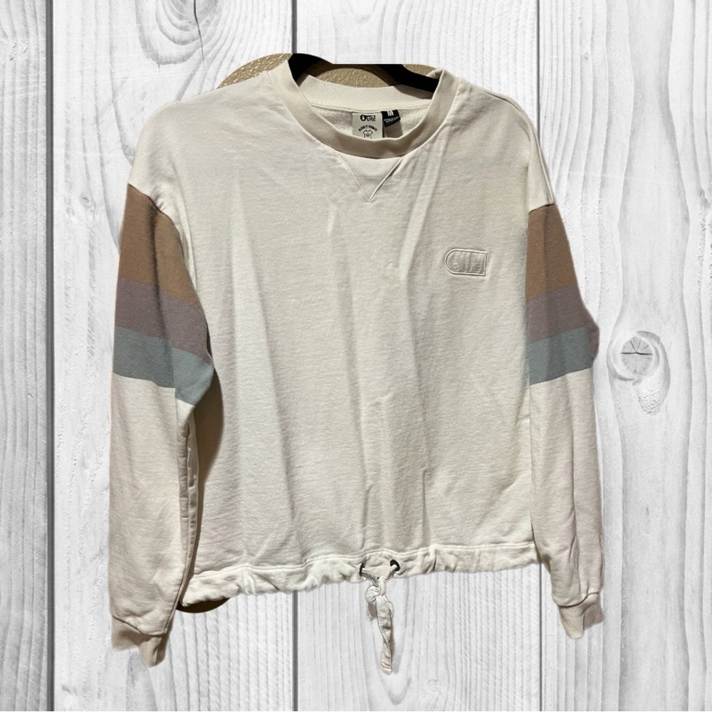 Picture don’t panic Neutral Colorblock Pullover Sweatshirt Slate Stripes size M